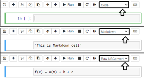 various cell type in jupyter